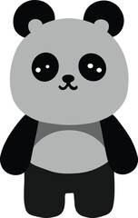 Cute panda gray and white cartoon art illustration drawing sticker type teddy bear bhalu guda