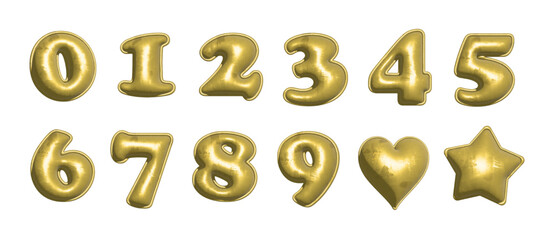 High-Quality VECTOR gold number balloons set on white background