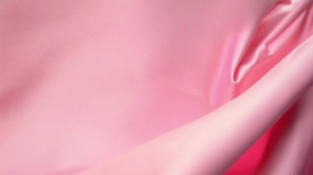 Smooth pink satin fabric gently flowing, perfect for feminine and elegant visuals.