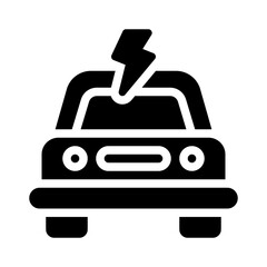 electric car glyph icon