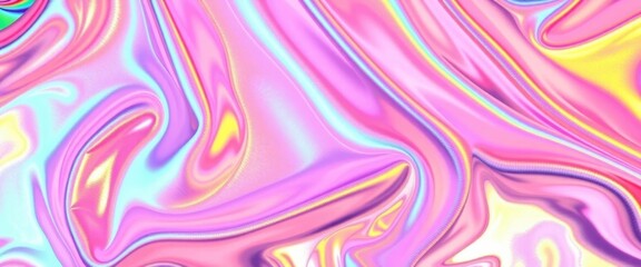 Fototapeta premium Iridescent fabric collage, holographic texture background, trendy cloth pattern, colorful, print