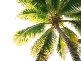 Fototapeta premium Palm trees reaching skyward tropical beach nature photography sunny day