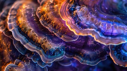 Obraz premium An abstract closeup image of colorful layered organic structures