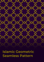 Gold and Purple Islamic Geometric Pattern: Elegant Seamless Star Design	