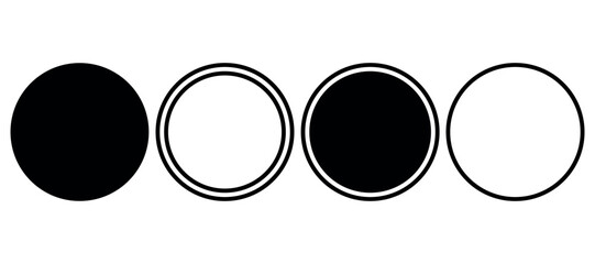 Circle shape set. Vector isolated on white background. shape circle set
