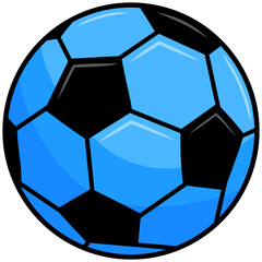 Blue Soccer Ball Football Doodle Drawing Illustration Vector Art