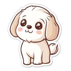 Obraz premium Cute cartoon dog with big eyes and a joyful expression, perfect for fun illustrations.