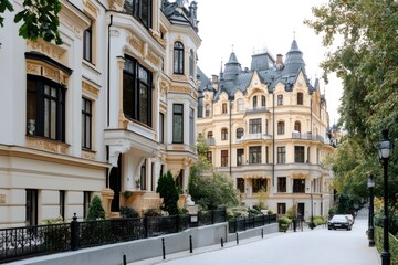 Fototapeta premium Exploring the enchanting streets of Kyiv, discovering architectural gems and historical charm