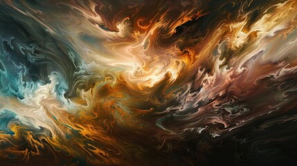 Swirling cosmic clouds of vibrant colors are depicted visually