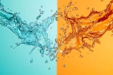 Water Splash and Orange Juice Contrast