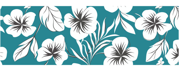 Aloha Hibiscus Flower Tropical Seamless Pattern Hawaiian Vibes