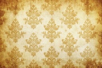 Antique Damask Wallpaper Texture: Vintage Gold and Brown Floral Pattern Background