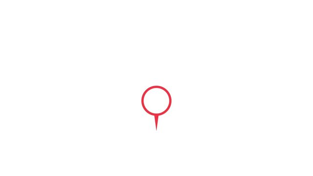 Red Round Location Pin Growing and Bouncing Loop Animation &ndash; Simple Map Marker Scale Up Motion Graphic for Navigation and App Design
