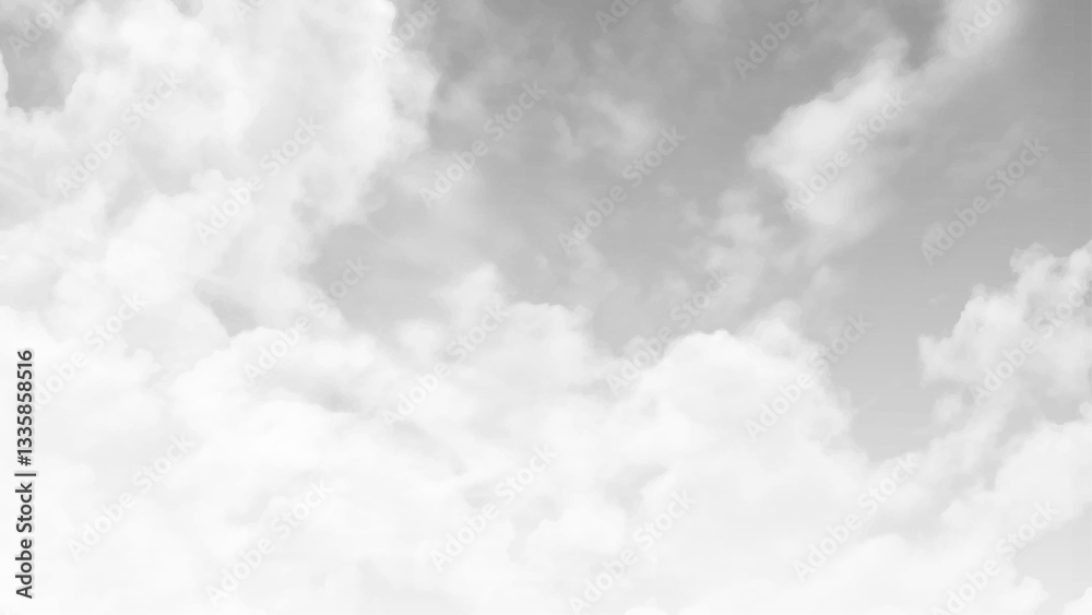 Aufkleber A gray sky with clouds. Stormy clouds background. Dark grey sky before the rain. Grey texture. Gray cloudy sky. Thunder sky.