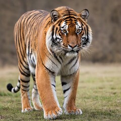 Majestic Tiger Portrait with Piercing Eyes, Striking Stripes, Detailed Features, White Fur, Intense Gaze, Regal Pose, High-Contrast Studio Lighting, Close-Up Wildlife Photography, Generative AI