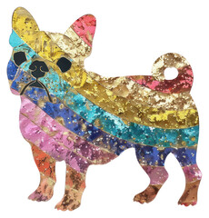 Obraz premium PNG Dog shape collage cutouts figurine reptile animal.