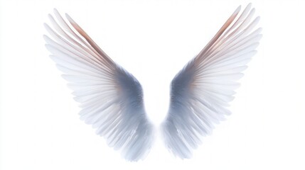 Obraz premium Ethereal White Angel Wings High Resolution PNG AI Art Fantasy Spiritual Purity Gra