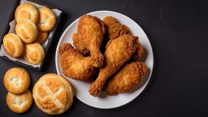  Southern Delight: A Feast of Crispy Fried Chicken and Buttery Biscuits