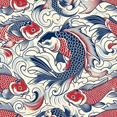  Ukiyo-e Fish Decorative Pattern