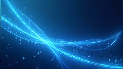 Fototapeta premium Bright Blue Flowing Wave Digital Background