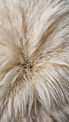 Fototapeta premium Soft Fluffy Fur Texture: Nature-Inspired Luxury for Cozy Interiors | Elegant Cream Wool Detail