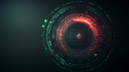 Obraz premium Futuristic HUD Interface Digital Technology Sci Fi Red and Green Abstract Background