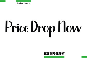 Price Drop Now Stylish Text Typography For Special Offer Caption