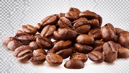 Obraz premium coffee beans isolated on a transparent background
