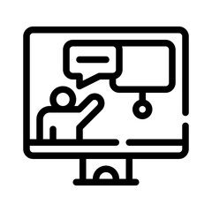virtual classroom line icon