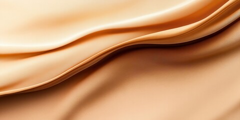 Peach Satin Fabric with Gentle Flowing Folds