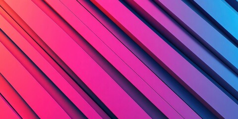 Diagonal 3D Stripes in Gradient Pink and Blue Tones