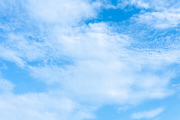 Serene Blue Sky with Scattered Cloudscape Nature Background Image