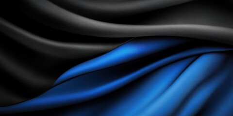 Obraz premium Black and Blue Satin Fabric Draped in Folds