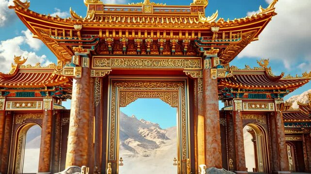 Archway of Chinese style ancient architecture