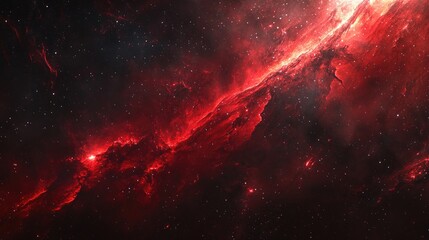 Red nebula cosmic clouds space background, stellar universe