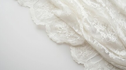 Obraz premium Delicate Lace Pattern on Pure White Background for Elegant Design