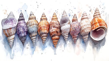 Watercolor Seashells Coastal Arrangement