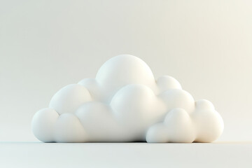 Fototapeta premium Minimalist Soft Cloud Sculptures on Neutral Background