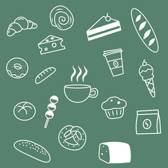 A set of cafe doodle
