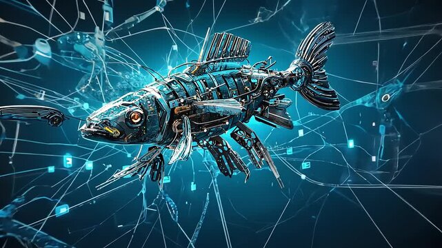 Neon Abyss Fish in Futuristic Era s-vivid-cool,