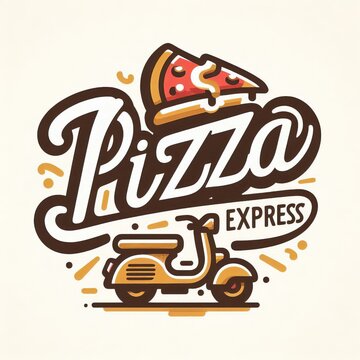  Lettering Pizza Delivery Logo
