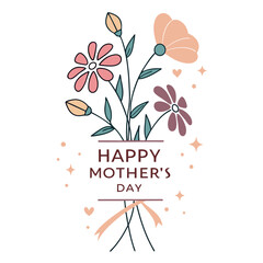 Cute and Cheerful Happy Mother's Day Label