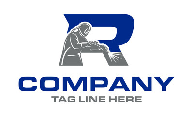 Letter R Blasting Logo .