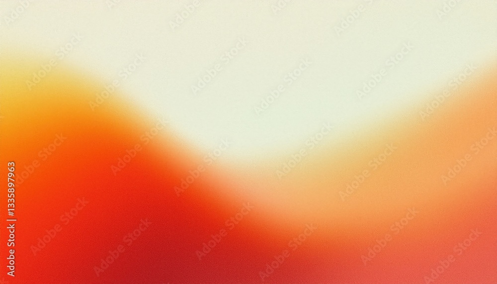Poster soft gradient vintage film texture with warm orange and red tones fading into a light cream backgrou