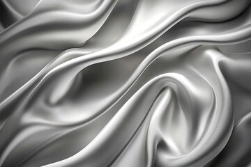 Obraz premium Smooth silver satin with flowing curves.