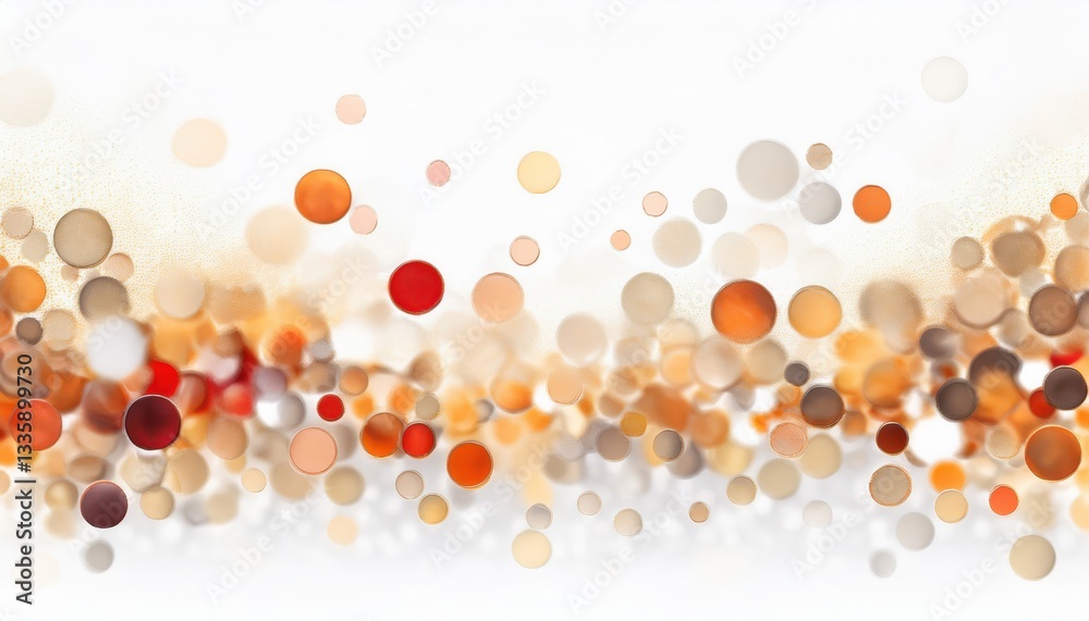 Poster abstract floating bokeh circles in warm autumn tones, soft blurred background, elegant texture for design and decor