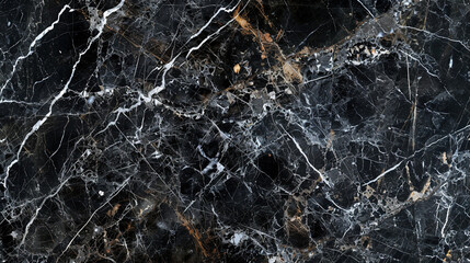 Black Forest marble, deep jet-black with dramatic white veining, bold and luxurious natural stone texture