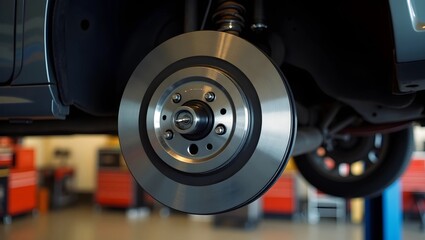 Precision Tools: Wheel Alignment Equipment in a Professional Workshop
