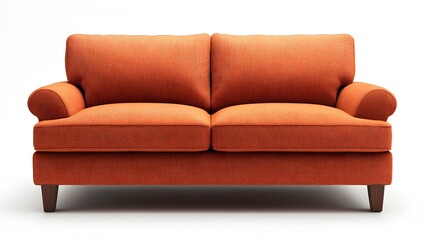 Fototapeta premium Orange Fabric Loveseat Comfortable Modern Design