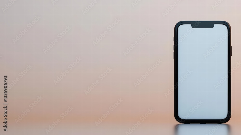 Poster sleek white smartphone with black frame displaying modern design and user interface features